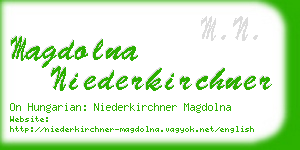 magdolna niederkirchner business card